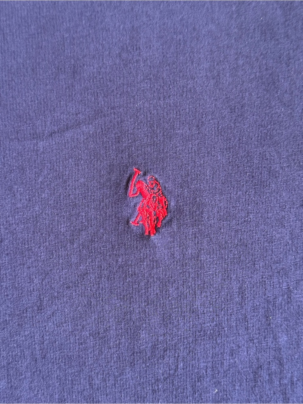 U.S. Polo Assn. Men’s Navy Short Sleeve Crewneck Tee with Red Logo (100% Cotton) - Picture 5 of 9